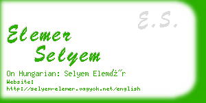 elemer selyem business card